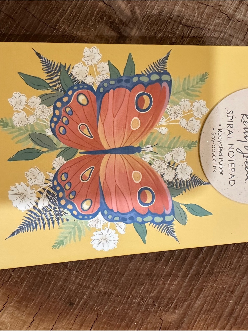 Spiral Notepad Yellow Butterfly Cover Notebook